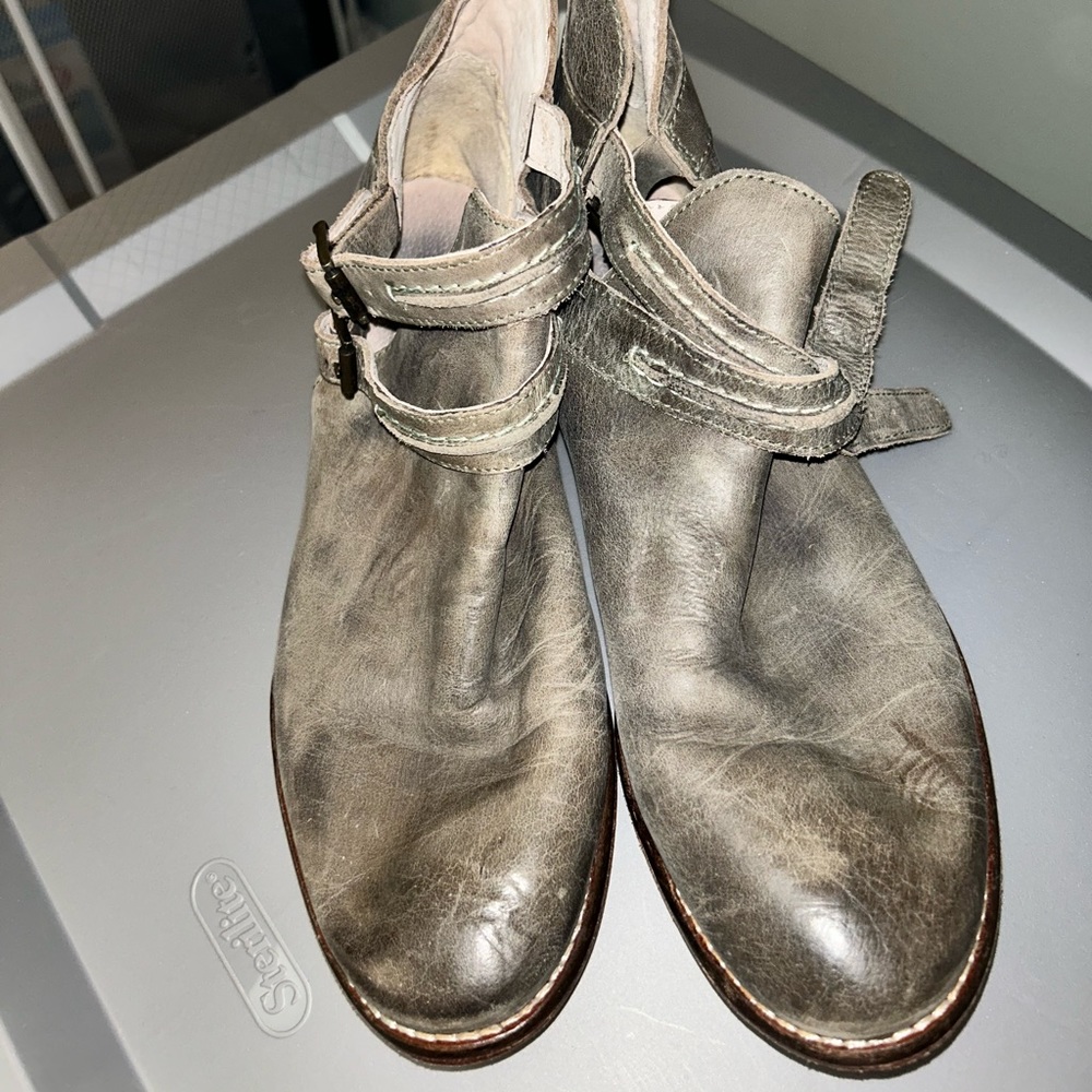 Green free people ankle boots